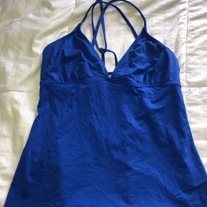 Athleta size large blue strappy tankini